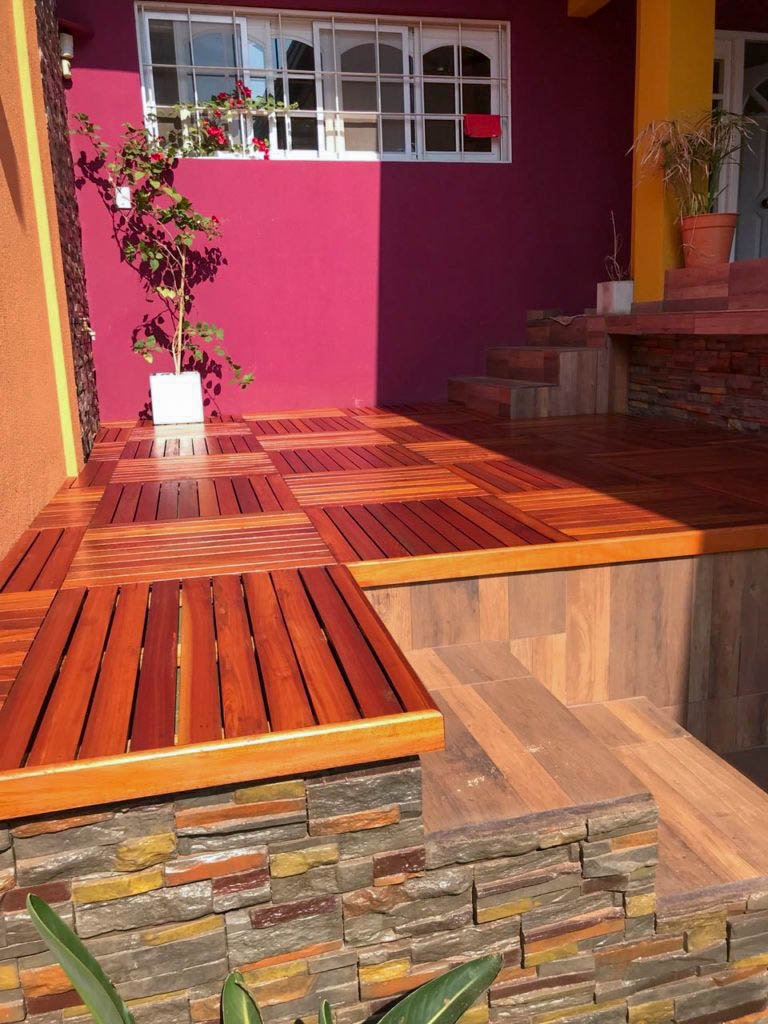 Piso Deck Y Baldosa De Madera Eucalipto Rostrata Para Vivienda Rol N